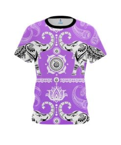 Plain Tribal Elephants Purple CoolWick Bowling Jersey