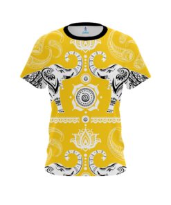Plain Tribal Elephants Yellow CoolWick Bowling Jersey