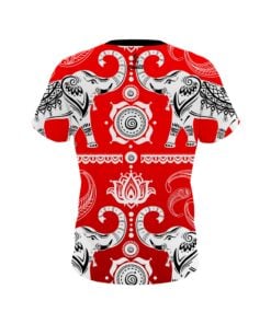 Alternative view of Plain Tribal Elephants Red CoolWick Bowling Jersey