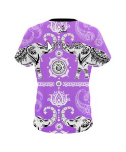 Alternative view of Pyramid Tribal Elephants Purple CoolWick Bowling Jersey