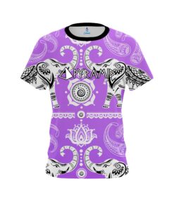 Pyramid Tribal Elephants Purple CoolWick Bowling Jersey