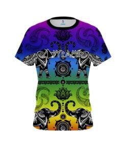 Pyramid Tribal Elephants Rainbow CoolWick Bowling Jersey