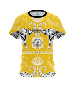 Pyramid Tribal Elephants Yellow CoolWick Bowling Jersey