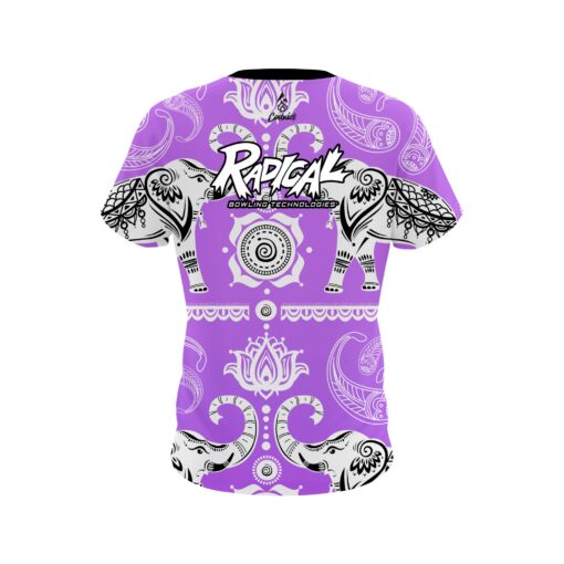 Radical Tribal Elephants Purple CoolWick Bowling Jersey - Image 2