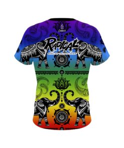 Alternative view of Radical Tribal Elephants Rainbow CoolWick Bowling Jersey