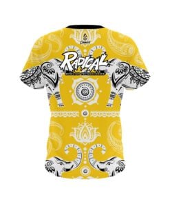 Alternative view of Radical Tribal Elephants Yellow CoolWick Bowling Jersey