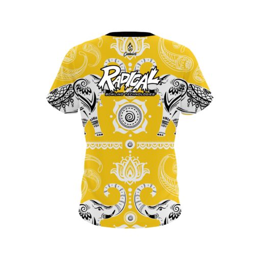 Radical Tribal Elephants Yellow CoolWick Bowling Jersey - Image 2