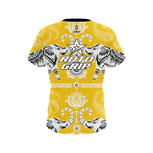 Roto Grip Tribal Elephants Yellow CoolWick Bowling Jersey - Image 2