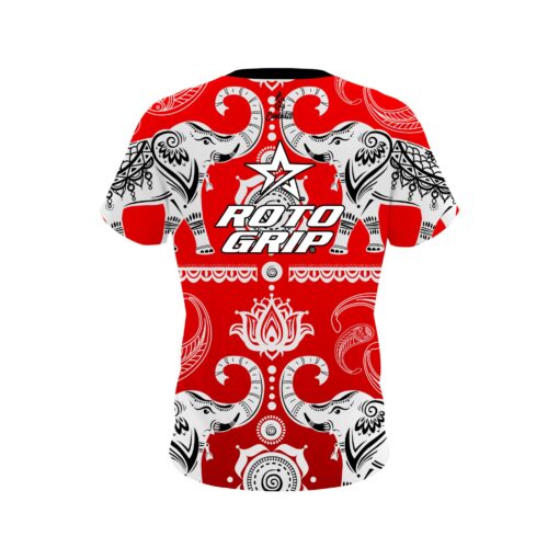 Roto Grip Tribal Elephants Red CoolWick Bowling Jersey - Image 2
