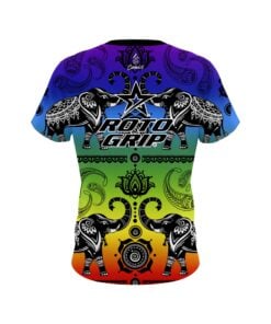 Alternative view of Roto Grip Tribal Elephants Rainbow CoolWick Bowling Jersey