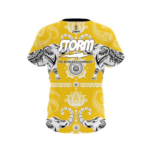 Storm Tribal Elephants Yellow CoolWick Bowling Jersey - Image 2