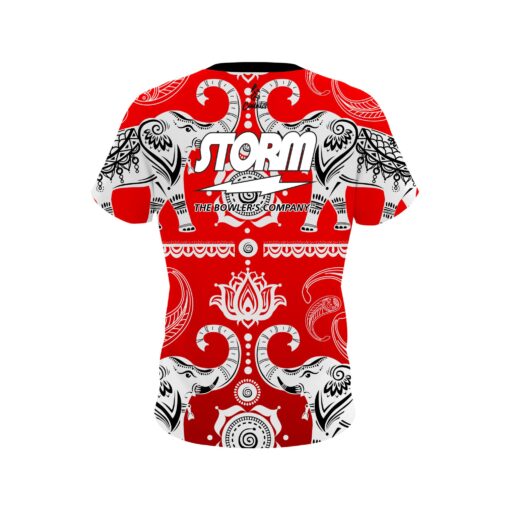 Storm Tribal Elephants Red CoolWick Bowling Jersey - Image 2