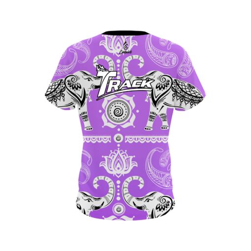 Track Tribal Elephants Purple CoolWick Bowling Jersey - Image 2