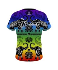 Alternative view of Track Tribal Elephants Rainbow CoolWick Bowling Jersey