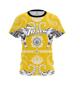 Track Tribal Elephants Yellow CoolWick Bowling Jersey