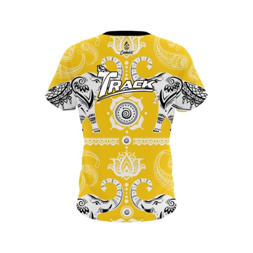 Track Tribal Elephants Yellow CoolWick Bowling Jersey - Image 2