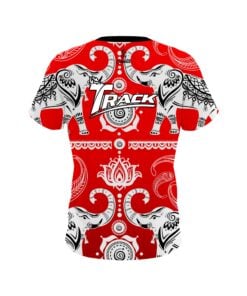 Alternative view of Track Tribal Elephants Red CoolWick Bowling Jersey
