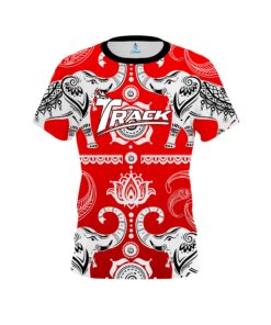 Track Tribal Elephants Red CoolWick Bowling Jersey
