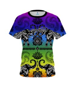 Columbia 300 Tribal Elephants Rainbow CoolWick Bowling Jersey