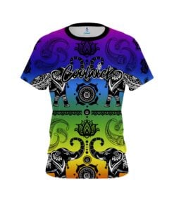 Signature Coolwick Tribal Elephants Rainbow Bowling Jersey