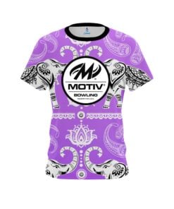 Motiv Tribal Elephants Purple CoolWick Bowling Jersey