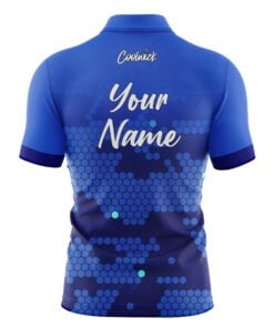 Alternative view of CoolWick Elite Blue Molecules Sash Zip Jersey