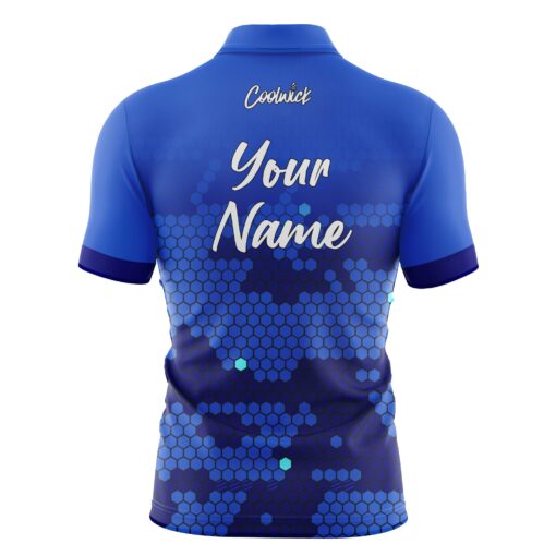 CoolWick Elite Blue Molecules Sash Zip Jersey - Image 2