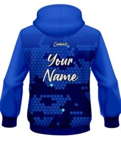 Alternative view of CoolWick Elite Blue Molecule Hoodie