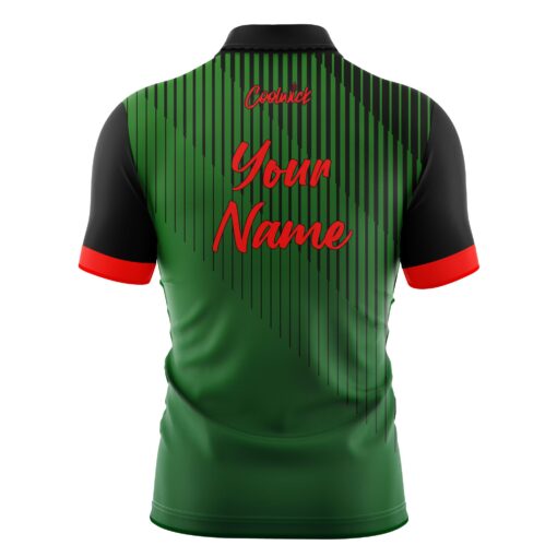 CoolWick Elite Green and Red Quartet Sash Zip Jersey - Image 2