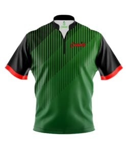 CoolWick Elite Green and Red Quartet Sash Zip Jersey