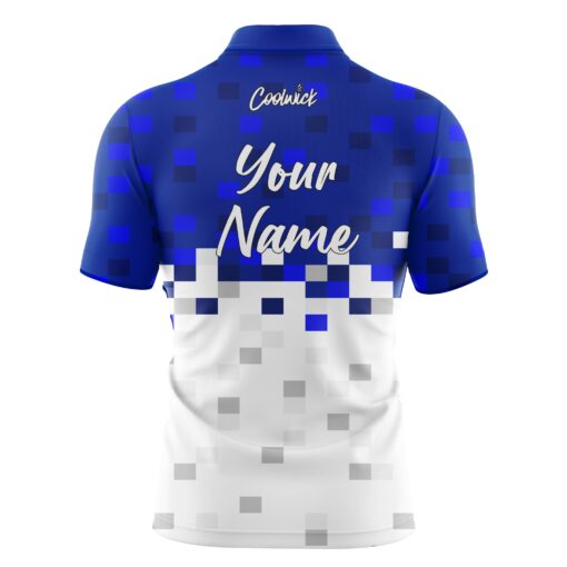 CoolWick Elite Blue Snowy Pixels Sash Zip Jersey - Image 2