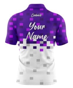 Alternative view of CoolWick Elite Purple Snowy Pixels Sash Zip Jersey