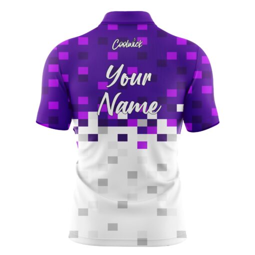 CoolWick Elite Purple Snowy Pixels Sash Zip Jersey - Image 2