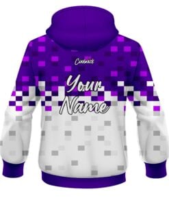 Alternative view of CoolWick Elite Purple Snowy Pixels Hoodie