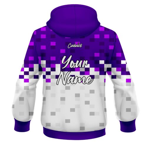 CoolWick Elite Purple Snowy Pixels Hoodie - Image 2