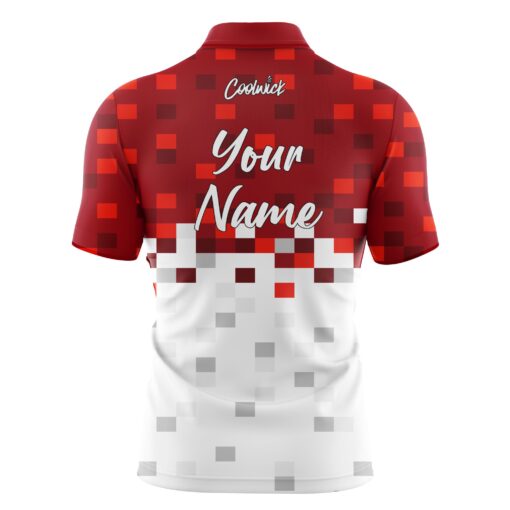 CoolWick Elite Red Snowy Pixels Sash Zip Jersey - Image 2