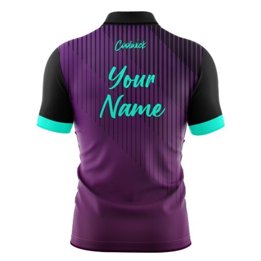 CoolWick Elite Purple and Teal Quartet Sash Zip Jersey - Image 2