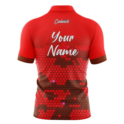 CoolWick Elite Red Molecules Sash Zip Jersey - Image 2