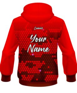Alternative view of CoolWick Elite Red Molecule Hoodie