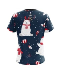 Alternative view of 12Bagger Polar Bear Xmas CoolWick Bowling Jersey