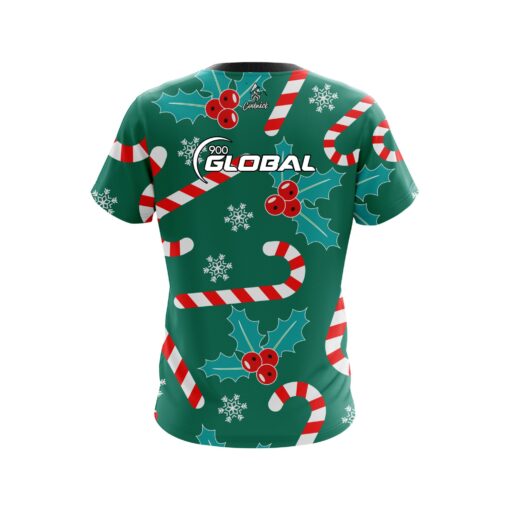900 Global Merry Candy Cane CoolWick Bowling Jersey - Image 2