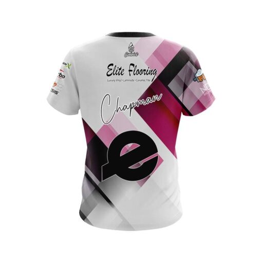 Ebonite AJ Chapman Faded Pink Triangles CoolWick Bowling Jersey - Image 2