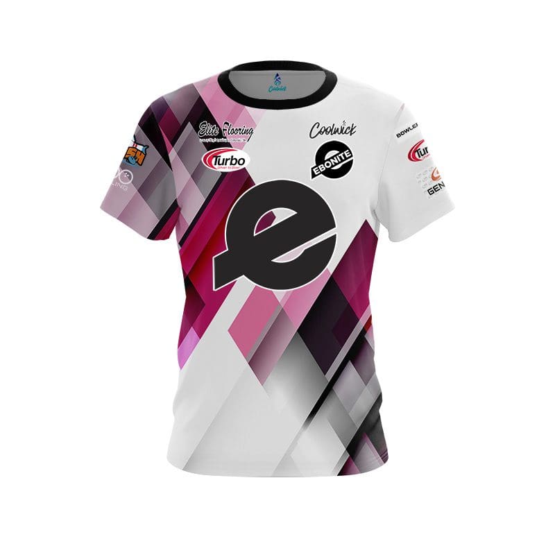 Ebonite AJ Chapman Faded Pink Triangles CoolWick Bowling Jersey
