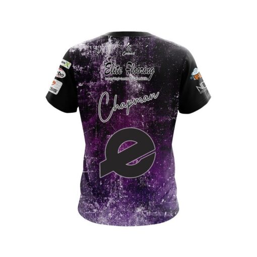 Ebonite AJ Chapman Purple Grunge CoolWick Bowling Jersey - Image 2