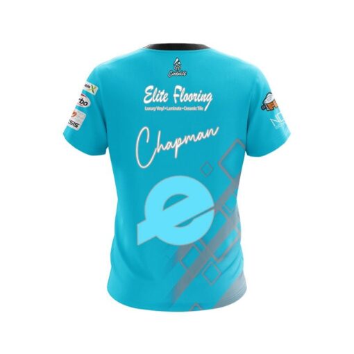 Ebonite AJ Chapman Teal Grey Element CoolWick Bowling Jersey - Image 2