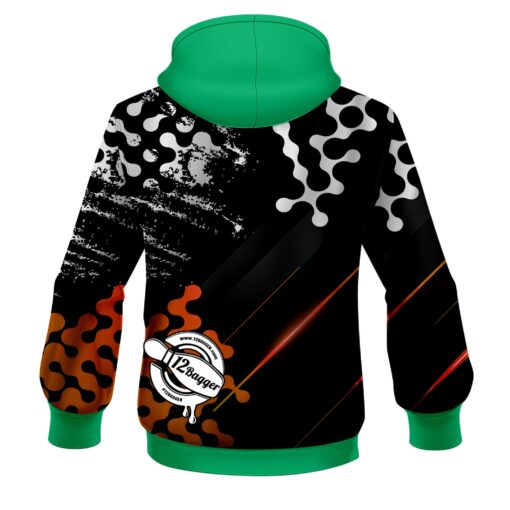 12Bagger Level Up Orange CoolWick Bowling Hoodie - Image 2