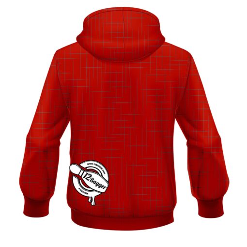 12Bagger Rising Red CoolWick Bowling Hoodie - Image 2