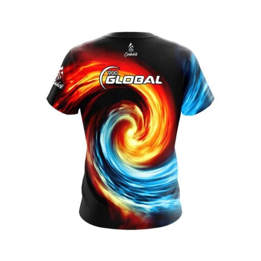 900 Global Fire and Ice Vortex CoolWick Bowling Jersey - Image 2