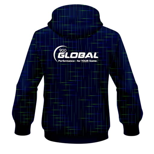 900 Global Rising Navy Blue CoolWick Bowling Hoodie - Image 2