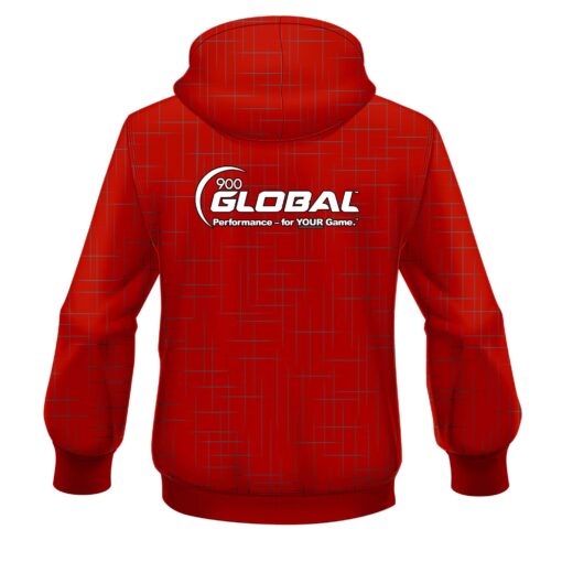 900 Global Rising Red CoolWick Bowling Hoodie - Image 2